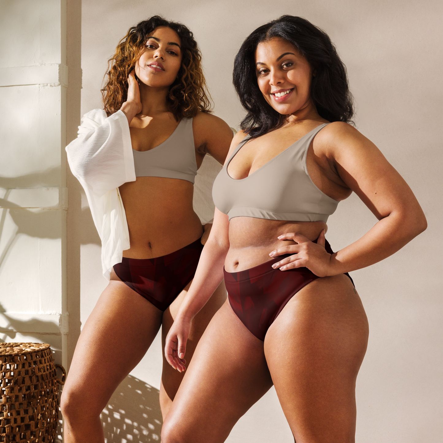 Recycled high-waisted bikini bottom 1 BOJRart design