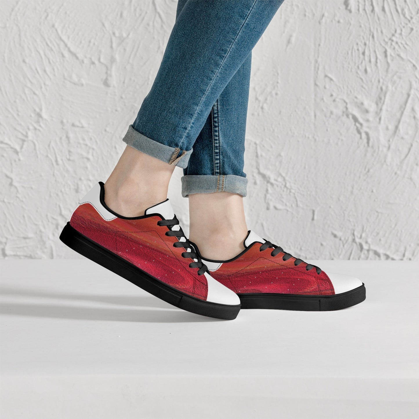 190. Classic Low-Top Leather Sneakers - White/Black BOJr design