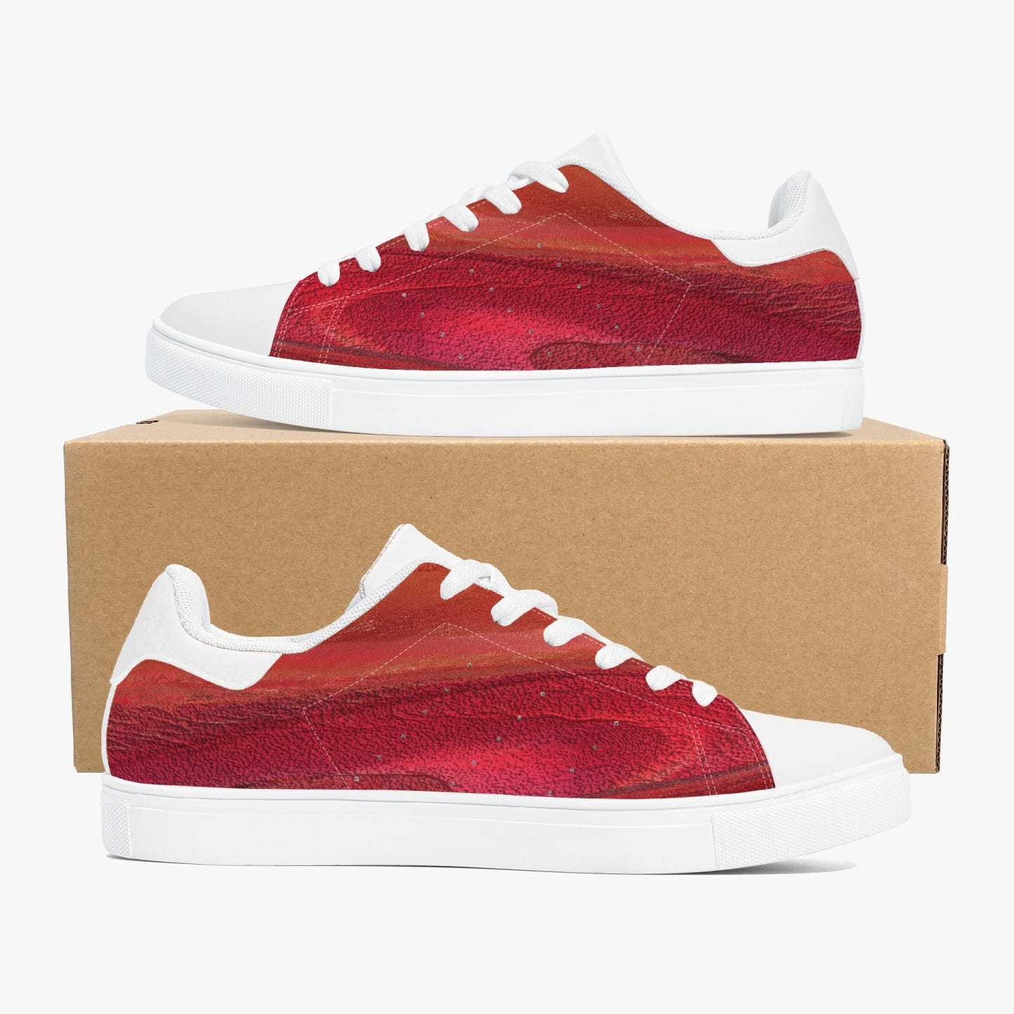 190. Classic Low-Top Leather Sneakers - White/Black BOJr design