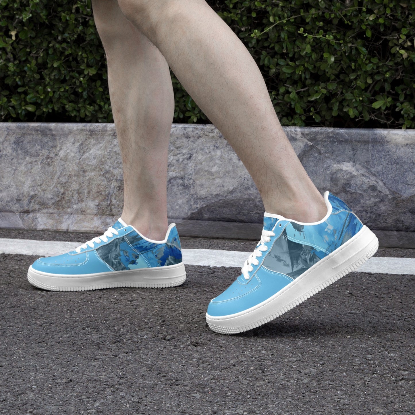 977a. Low-Top Leather Sports Sneakers  BOJr design