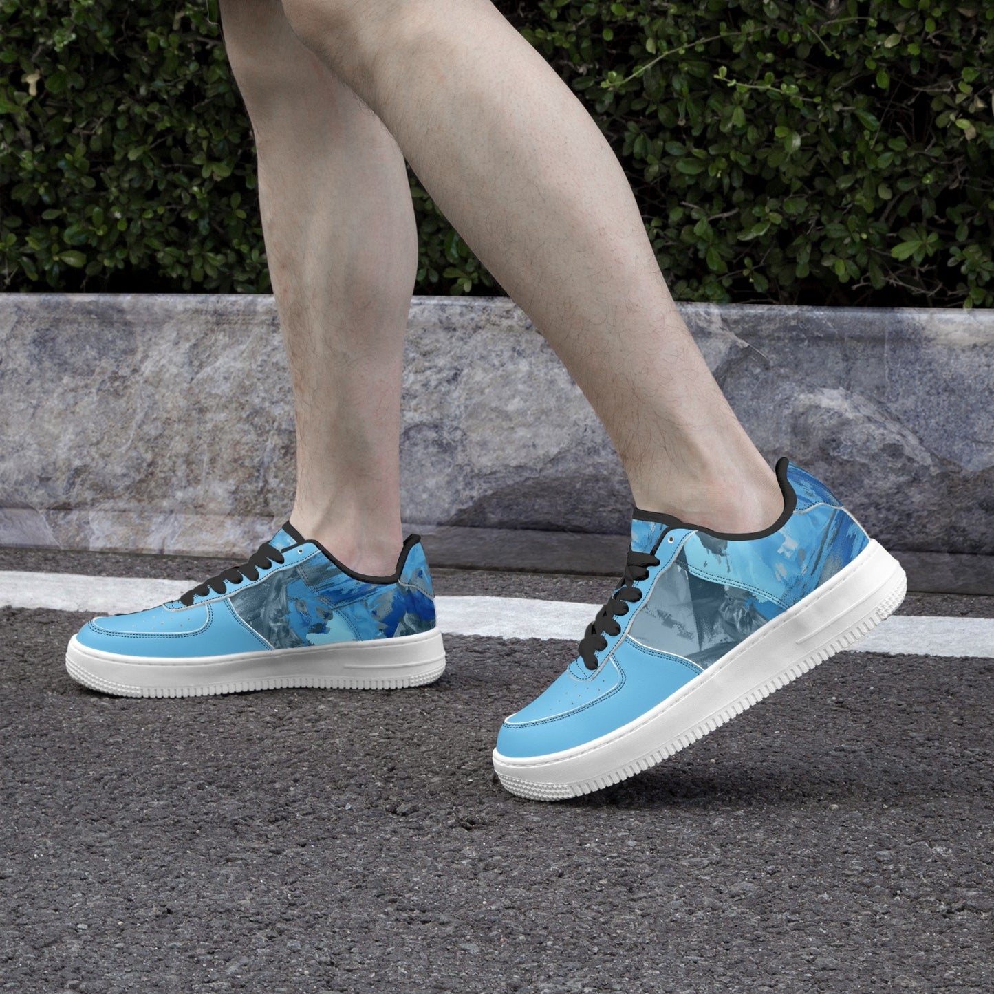 977a. Low-Top Leather Sports Sneakers  BOJr design